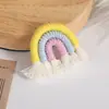 Pendientes de Borla de Algodón Estilo Nórdico Joyería Colgante Accesorios Llavero Arcoíris Trenzado Pequeño Hecho a Mano DIY