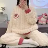 Pijamas de invierno para mujer, forro polar coral, novedad de 2024, franela de invierno, ropa de otoño e invierno, ropa para el hogar
