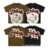 Camiseta de Estrás Emoción Mixta Calle Alta Americana Estampado de Bebé Ángel Holgada Algodón Puro Marca de Moda Manga Corta Verano