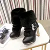 Botines de Tacón Alto de Cuero y Piel Integrada con Pedrería Estilo Coreano Versátiles Tacón Grueso Bota Corta Punta Puntiaguda Cremallera Lateral Tacón Botas de Moda Mujer