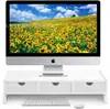 Soporte para Monitor de Computadora Transfronterizo con Cajón, Elevador de Monitor de Escritorio, Soporte de Pantalla para Oficina, Estante de Almacenamiento