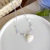 Collar de Conchas y Perlas Estilo Isla de Verano Cadena de Clavícula Azul en Capas Estilo Vacaciones en la Playa Accesorios para Mujer