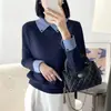 Suéter de Invierno para Mujer con Cuello Polo, Nuevo Estilo Popular 2025, Top de Punto Base, Elegante Ropa Exterior de Otoño e Invierno
