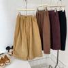 Calça Infantil 2026 Inverno Estilo Coreano Cor Sólida Casual Veludo Cotelê Engrossado para Meninos e Meninas, Calça Reta Versátil com Forro de Lã para Crianças