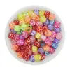 Cuentas acrílicas de cara sonriente de 6*6 mm, cuentas transparentes de expresión, pulsera, cuentas sueltas, materiales para abalorios hechos a mano, accesorios para joyería DIY