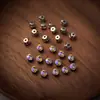 6mm Satélite Colorido Laser K9 Vidro Garra Pequena Redondo Proteína Cristal Iridescente Costurado à Mão Strass para Decoração de Roupas DIY