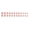 Unhas Postiças Curtas Vestíveis, Adesivos de Unha, Manicure Gradiente Transparente Rosa Girly Clareador, Unhas Postiças Vestíveis com Glitter Francesa