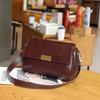 Bolso Cruzado de Cuero Genuino 2025 Nuevo Cuero Vacuno de Primera Capa Curtido Vegetal Bolso de Hombro para Mujer Ropa de Trabajo Versátil Correa Ancha para el Hombro Bolso Cuadrado Pequeño