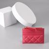 Porta-moedas Feminino Aokaqi com Padrão de Losango, Múltiplos Compartimentos para Cartões, Porta-Cartões de Pele de Ovelha, Porta-moedas com Zíper, Porta-cartões Simples Urbano