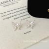 Brincos Borboleta Dupla Camada de Zircônia Exquisitos Estilo Coreano Brincos de Zircônia Rosa de Luxo Leve de Alta Qualidade para Mulheres Brincos com Design Versátil
