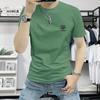 Playera de manga corta para hombre Explosiva 2025 Nueva Moda Marca de Moda Top de manga corta estampado para hombre Ajustado Combinable con todo Cuello redondo