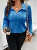 Top de Manga Larga para Mujer Talla Grande Color Sólido Suelto con Cuello en V, Camiseta de Punto Cepillado Costillado, Nuevo de Otoño e Invierno 2025 de Amazon