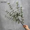 Planta Artificial Folha de Dinheiro 3 Pontas 5 Pontas Impressa em 3D Eucalipto Decoração de Interior para Casa Planta Verde Arranjo de Flores Enfeites