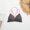 Spice Girl Un Triángulo Negro Copa Hermoso Espalda Sujetador Cuello Halter Color Contraste Interior Sexy Francés Sling Ropa Interior Pecho Pequeño Fina