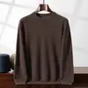 Suéter de Cachemira para Hombre Otoño e Invierno Cuello Medio Alto Manga Larga Jersey Capa Interior Tejido Capa Base Lujo Ligero Casual de Negocios
