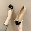 Sapatos Rasos Versáteis de Bico Fino com Laço Feminino 2026 Nova Chegada da Primavera Bico Baixo Slip-on Sapatilhas Wanwan