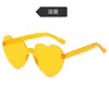 Gafas de Sol Dulces Lindas de Amor Divertidas Para Todo Combinar Decorativas Para Fiesta Gafas Sin Montura con Borde de Corazón de Melocotón