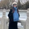 Bufanda Chal para Mujer, Nueva Manta para Siesta de Oficina de Otoño e Invierno, Manta Exterior Cálida de Lana de Alta Calidad