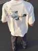 Camiseta Estampada Floral de Manga Corta para Hombre Estilo High Street Americano, Nueva Tendencia de Verano Marca Holgada Estilo Retro Pareja Superior