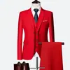 Comercio Exterior Nuevo Traje Casual de Negocios para Hombre Tres Piezas Dos Botones Coreano Corte Delgado Traje para Novio Traje de Hombre