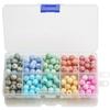 Venta caliente transfronteriza de Amazon 8 mm color blanco cuentas de piedra caja de 10 rejillas color mixto combinación de cuentas redondas de vidrio cuentas diy