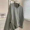 Chaqueta Corta Estilo Coreano con Cuello Alto para Mujeres Petite Primavera Versátil Casual Ligera Rompevientos Chaqueta con Cremallera Ropa de Protección Solar