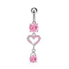 Nuevos Anillos para Ombligo Rosas con Lazo Estilo Europeo y Americano, Diversas Joyas para Piercing con Circonitas de Gran Venta, Accesorios para Anillos de Ombligo
