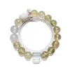 [Viaje de Ida y Vuelta] Pulsera de Cristal con Cuentas de Concha Blanca Natural para Mujer, Versátil Amarillo Limón Pulsera de Moda Acuática Venta al por Mayor