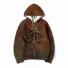 Sudadera Nueva de Otoño Temu Transfronteriza Estampado Digital 3D Letra Simple Cremallera Cárdigan Sudadera con Capucha Deporte y Ocio