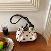 Bolso bandolera vintage estilo francés para mujer, nuevo modelo 2026, bolso tipo cubo de lunares con diseño de asa plisada, único y adecuado para ir al trabajo