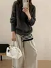 Toma real: Suéter de punto mullido de cuello redondo, corte holgado, simple y versátil, para otoño/invierno 2026 en Corea, para usar en capas