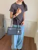 Bolso de Hombro de Gran Capacidad de Alta Gama Heng Geng Nuevo Color Lino Bloque de Color Bolso de Mano Bolso de Hombro Bolso Mensajero Tote para Mujer