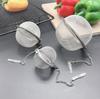 Colador de té de acero inoxidable de malla 304 con cadena, Infusor de té casero para hacer sopa, Bola de condimento con filtro de salmuera para olla caliente