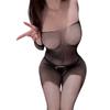 Lingerie Sexy Paixão Cama Malha Transparente Tentação Peça Única Entreaberta Meias de Rede Lingerie