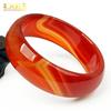 Pulsera de ágata roja natural ensanchada engrosada Calcedonia roja con patrón calcedonia pulsera de jade de moda para mujer pulsera de jade al por mayor
