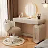 Tocador Minimalista Estilo Italiano, Tocador para Dormitorio de Apartamento Pequeño, Tocador con Almacenamiento Integrado, Extensible y Móvil