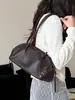 Bolso tipo bowling casual para mujer, nuevo modelo 2026 Boston bag, bolso de hombro para mujer, bolso grande de caparazón de cuero genuino vintage