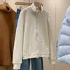 ¡Dile adiós al estorbo! De Rong top cómodo versátil con cuello de soporte de bolsillo, cierre de cremallera, corte ajustado, favorecedor, sudadera chaqueta elástica para mujer