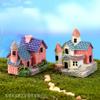 Micropaisaje de musgo, maceta carnosa, adornos decorativos, mini villa de ladrillo, modelo de casa pequeña, material de bricolaje para paisajismo.