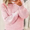 26 Suéter de Punto Trenzado Nuevo de Primavera y Otoño Transfronterizo Amazon Ropa para Mujer Suéter Holgado de Manga Larga Cuello Redondo Suéter de Punto Trenzado para Mujer