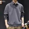 2026 Novo Moletom com Gola Polo Masculino Outono/Inverno Marca Tendência Casual Solto Manga Longa Versátil Roupas de Outono Moda Masculina