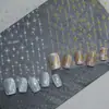 Pegatinas para Uñas de Papel Dorado Minimalistas de Moda Decoraciones para Uñas Versátiles de Gama Alta con Línea Irregular, Estrella y Luna de Papel Plateado