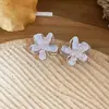 Brincos de pétalas em pintura a óleo degradê estilo férias na praia, frescos e doces, luxo leve, nicho, brincos de alta qualidade