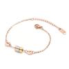 Pulsera de Acero de Titanio Cintura Pequeña Oro Rosa para Mujer Color Libre Coreana Tricolor Buena Suerte Pulsera para Mujer