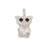 N31 Accesorios DIY mitad plata 925 microincrustación mini circonita de color caniche búho ardilla