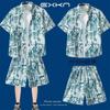 Vacaciones en la Playa Ropa de Baño para Hombre, Camisa de Viaje Isla Hainan Sanya, Conjunto de Dos Piezas Camisa Floral Hawaiana y Pantalones Cortos