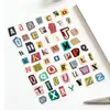 Adesivos de letras frescos e simples, letras e números ingleses vintage para diário, caderno, agenda, prêmios de papelaria para alunos do ensino fundamental e médio