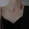 Collar de Alas de Ángel para Mujer Oro Rosa Lujo Ligero Diseño de Nicho Cadena para Clavícula Elegante Versátil Cadena para el Cuello Venta al por Mayor