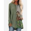 Talla Grande AliExpress Jersey Cuello Redondo Estampado Manga Larga Largo Medio Suelto Camiseta para Mujer Patrón Abstracto