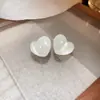 Aretes Cuadrados Blancos Retorcidos Redondos de Goteo de Aceite de Aguja Plateada para Mujer, Aretes Simples Versátiles con Diseño Único